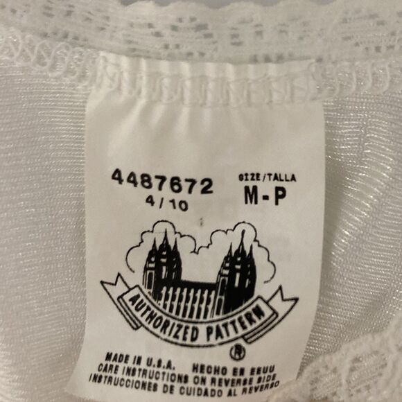 Vintage White Nylon Slip Nightgown Lace Trim Authorized Pattern USA Medium - Picture 7 of 11